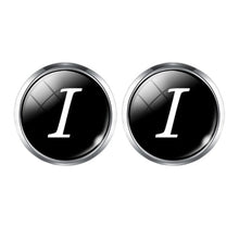 Load image into Gallery viewer, Men's Fashion A-Z Single Alphabet Cufflinks Silver Color Letter Cuff Button for Male Gentleman Shirt Wedding Cuff Links Gifts